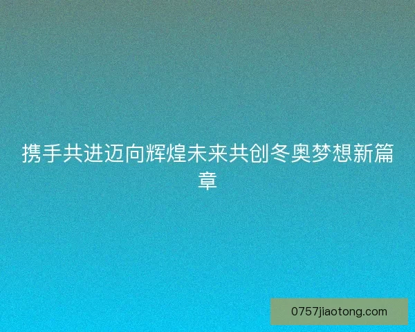 携手共进迈向辉煌未来共创冬奥梦想新篇章