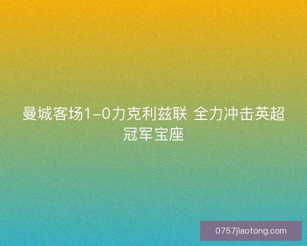 曼城客场1-0力克利兹联 全力冲击英超冠军宝座